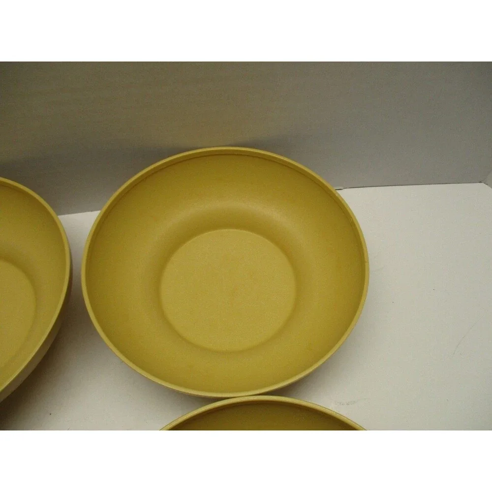 Vintage Tupperware Salad/Cereal Bowls 890 Harvest Gold Yellow Set of 4 VERY NICE